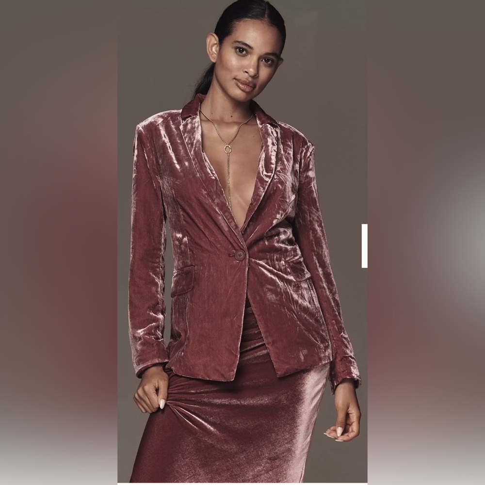 Anthropologie The Tessie Blazer by Maeve: Velvet Edition Size XL
